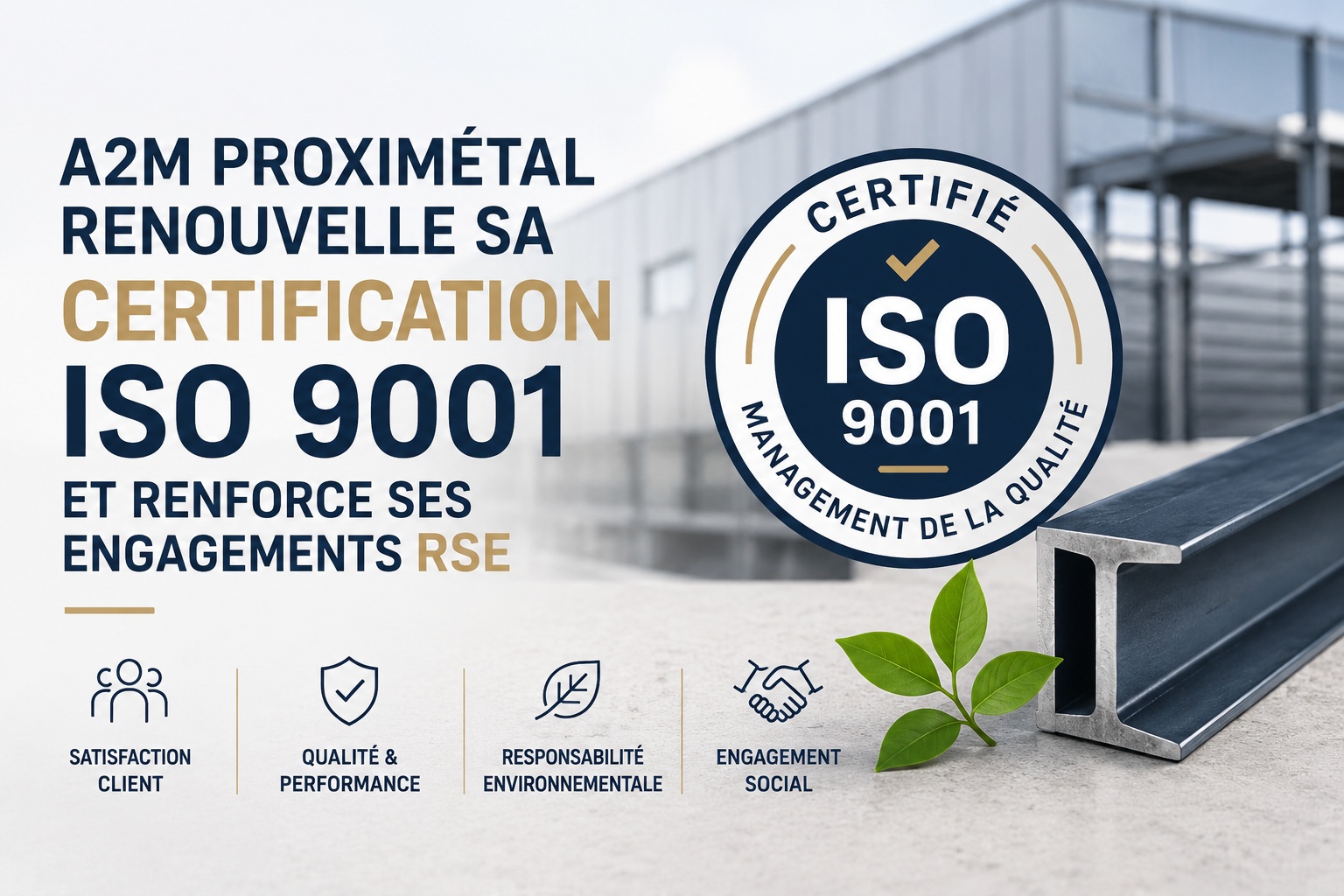 A2M PROXIMéTAL renouvelle sa certification ISO 9001 et renforce ses engagements RSE